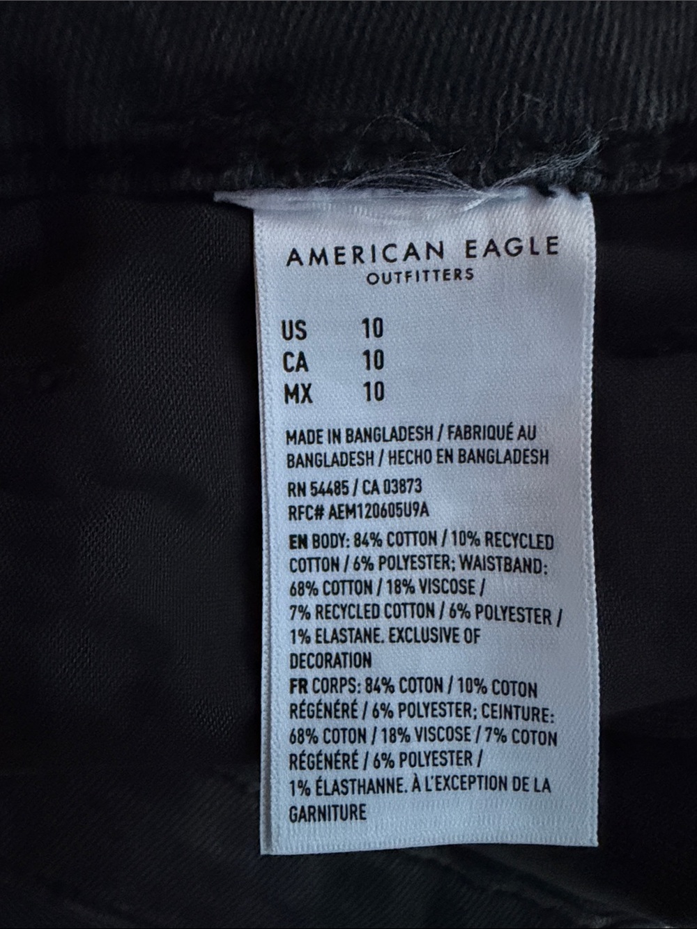 American Eagle Outfitters Black Distressed Denim Cutoff Shorts Size 10 like new - Picture 6 of 6